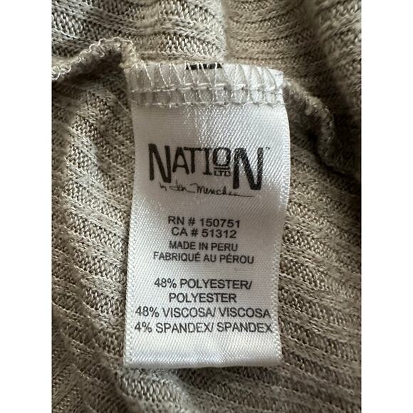 Nation LTD Ribbed Henley Long Sleeve Top Sz S Tan Neutral Minimalist Layer‎ Peru - Picture 4 of 10